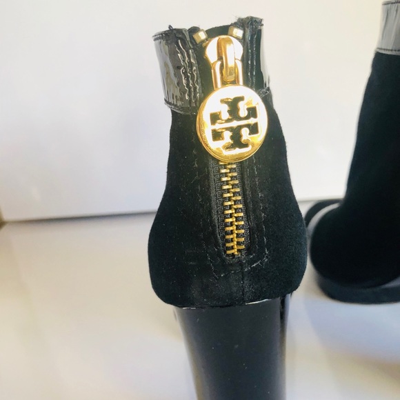 Tory Burch Suede & Patent Platform Boots - Picture 4 of 6